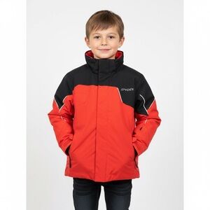 Spyder Kids Puffer Jacket in Red and Black